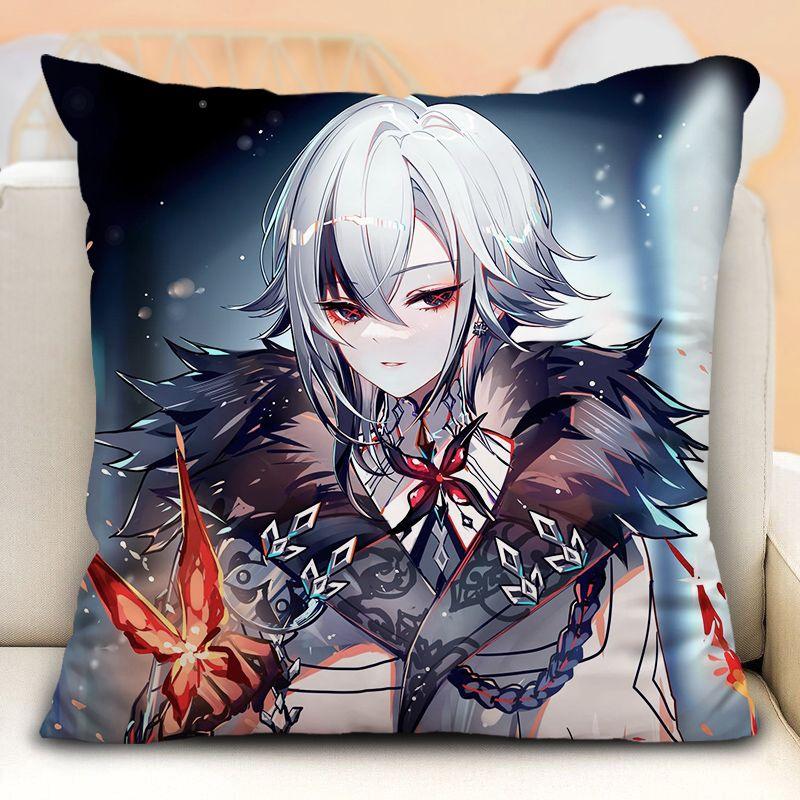Наволочка с изображением слуги Арлекино из Genshin Impact, периферийные устройства в стиле аниме, наволочка на диванную подушку, наволочка на подголовник автомобиля
