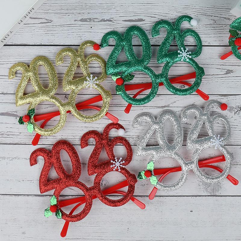 2026 New Year Eve Party Glasses Frame Holiday Party Decoration Supplies Kids Gift Favors 2026 Funny Christmas Photo Booth Props
