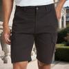 Мужские шорты карго средней посадки, на пуговице и молнии, однотонные, повседневные шорты с усиленными карманами, шорты для активного отдыха