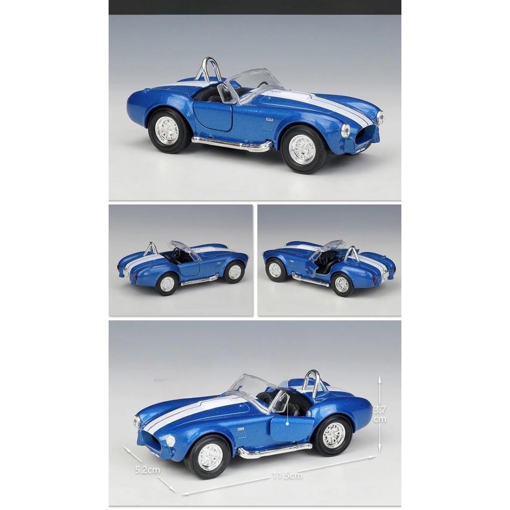 Масштаб 1/36 1965 Shelby Cobra 427 S-C Симуляция Модель автомобиля из сплава Машинка-инерционка Игрушка Детский Подарок Мальчику Миниатюрная Машинка