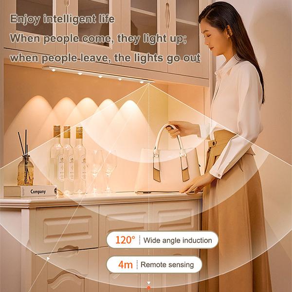 USB Rechargeable Magnetic Wall Motion Sensor Night Lamp Warodrobe Light Under Led Cabinet Lights