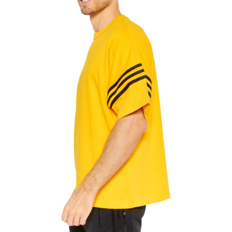 adidas Футболка Originals Adicolor Neuclassics с круглым вырезом и коротким рукавом, однотонная, мужская, золотистая, HM1877