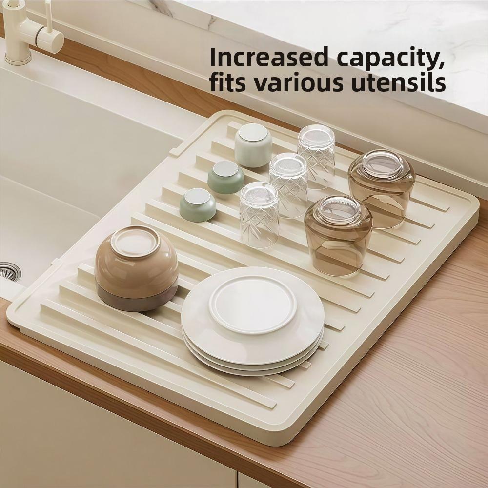 Anti-hot Pan Mat Silicone Drain Mat Slope Design Dish Drying Mat Kitchen Drain Quickly Mat