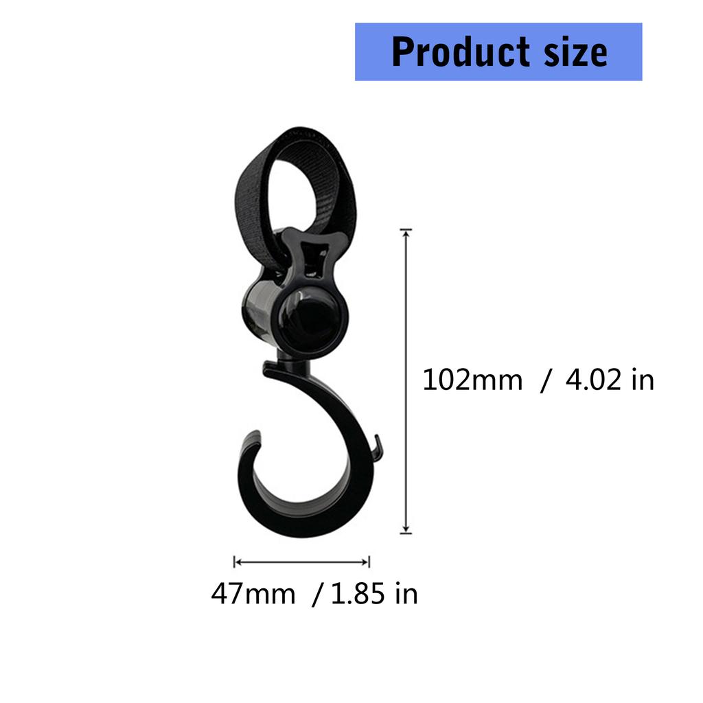 Крючок для детской коляски, для подвешивания сумок с подгузниками, продуктов и многого другого, вращающийся на 360 градусов органайзер для детской тележки, вешалка для коляски, декор