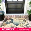 Pokemon Mewtwo Surfing The Great Wave Print Doormat Anti-slip Absorbent Floor Mat for Home Entrance Bedroom Living Room Decor