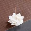 White Porcelain Lotus Incense Burner - Creative Backflow Waterfall & Smoke Ornament.