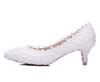 Fashion Wedding Pumps Flower Pearl Pointed Toe Shallow PU 5CM Thin High Heels Princess Pointed Toe Platform Heels Women Shoe