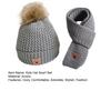 Kids Winter Hat Scarf Set Soft Knitted Warm Pom Pom Skull Cap And Neck Warmer Cold Weather Set for Boys Girls Toddlers