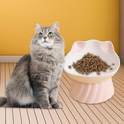 Миски для кошек, наклонная на 15 градусов, нескользящая кормушка-поилка, большая емкость, поднятая