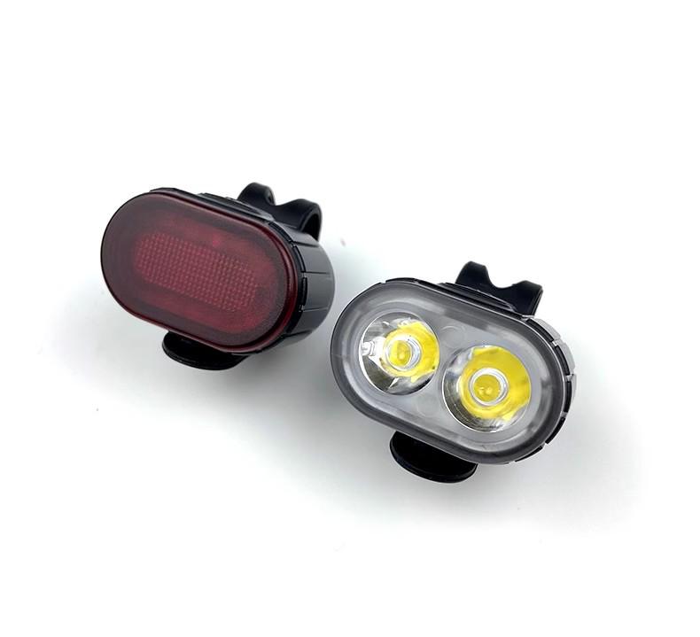 USB Rechargeable High Brightness Bicycle Front & Rear Lights for Night Riding