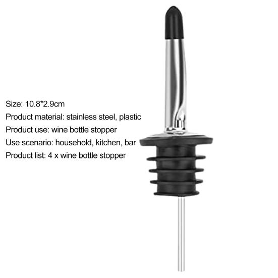 4 шт. Носики для оливкового масла из нержавеющей стали, пробки для вина с герметичными пылезащитными колпачками, герметичные дозаторы для бутылок ликера, носики для быстрого налива, барные инструменты