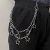 Hip-hop Metal Pants Chain Star Pendant Waist Link Hanging Chain Geometric Bag Chain  for Women Men