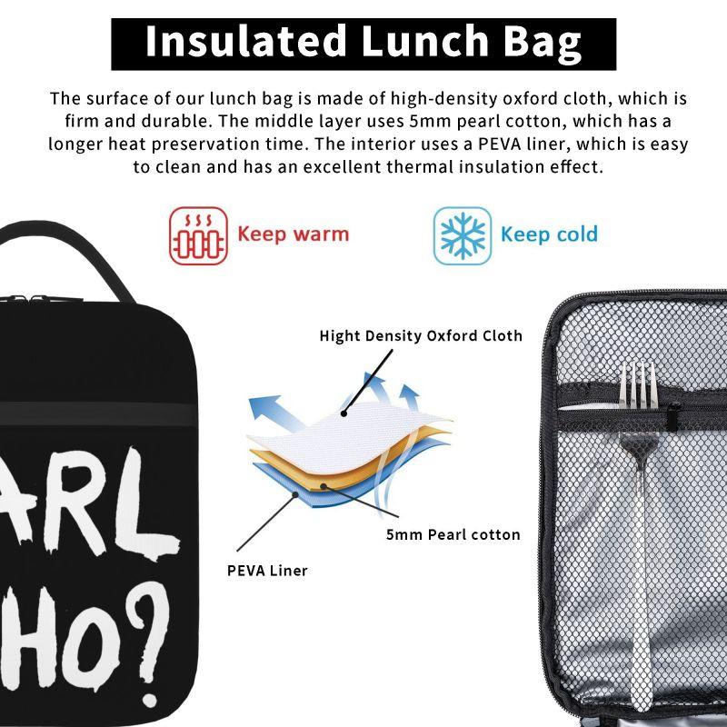 Karl Who Slogan Print Lunch Bag Portable Insulated Meal Bags Reusable Thermal Oxford Bento Tote for School Travel Picnic Beach