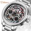 Мужские спортивные водонепроницаемые часы-скелетоны турбийоны автоматические механические класса люкс от ведущего бренда, полностью стальные