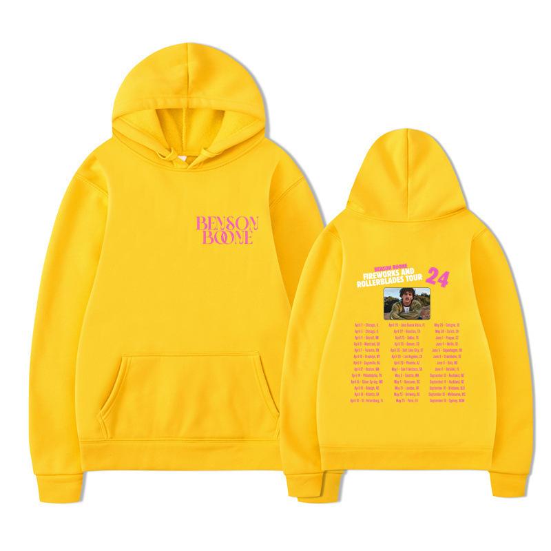 Benson Boone Hooded Sports Sweater Fireworks And Roller Skating Hooded Spring Street World Tour