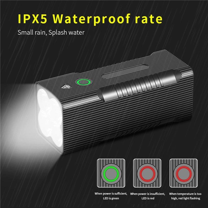 4*XHP50 Led Flashlight Tactial Super Bright Rechargeable Torch 10400mah Power Bank For Hiking Camping Tourism Outdoor Portable
