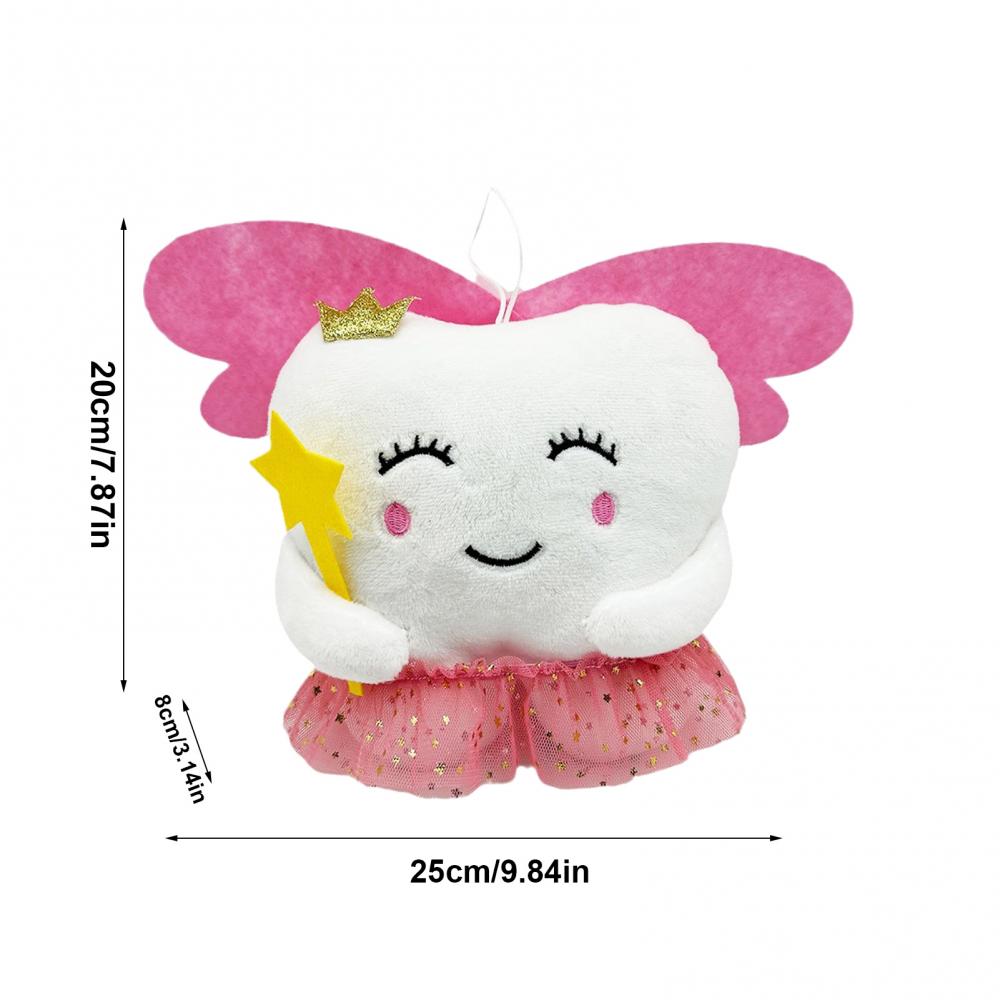 Подушка для зубов, милая зубная фея, плюшевая игрушка с крыльями, улыбка, мультяшная кукла-компаньон, удобные игрушки для малышей и детей на случай потери первого молочного зуба