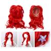 Kids Girls Red Wig Mermaid Princess Dress Up Synthetic Hair Wigs with Headwear