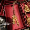 Ancient Gold Filigree Chiseled Pixiu Pendant Necklace, New Chinese Style, Rich Woman Hammer Lotus Leaf Gourd Fulu Rope Chain