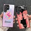 Чехол для мобильного телефона со знаком зодиака Близнецы для Samsung Galaxy S26 S25 S24 S23 S22 S21 S20 Note20 Plus FE Ultra Стеклянный Цветной Чехол