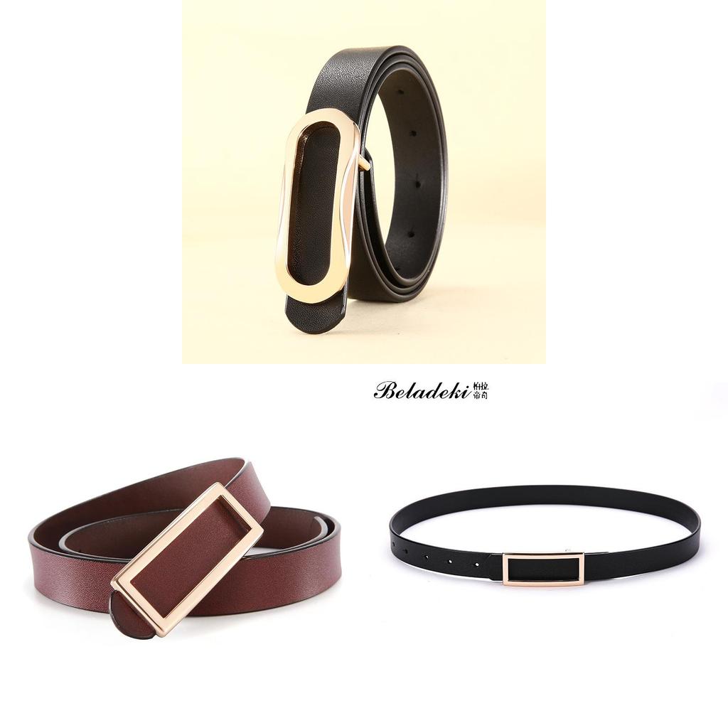 Classic Leather Belt For Women With Smooth Buckle And Casual Style For Office And Daily Wear