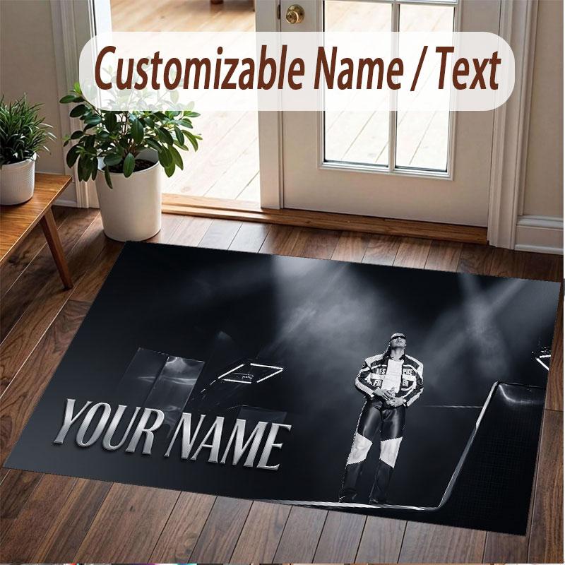 Custom Name Crystal Velvet Rug,Apache 207 Comfortable Anti Slip Floor Mat For Room Decoration
