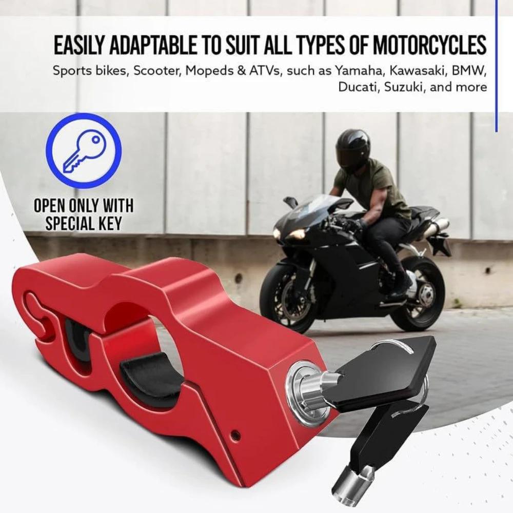 Solid Motorcycle Handlebar Brake Lever Anti-Theft Lock Pull Rod Security Lock for ATV Dirt Street Bike Safety