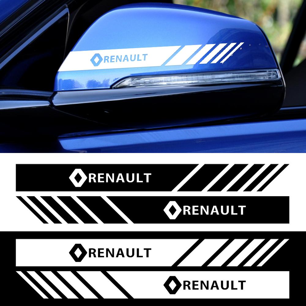 2pcs Car Vinyl Stripe Rearview Mirror Decal Strips Auto Side Body Accessories For Renault DACIA Fluence Scenic Duster Clio Teizy MM1