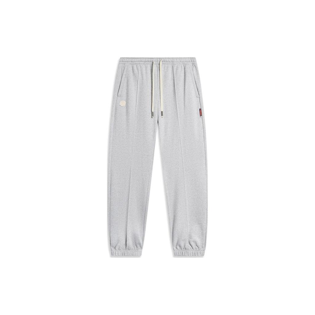 Мужские вязаные спортивные штаны Li Ning Badfive, меланжево-серые AKLT843-2