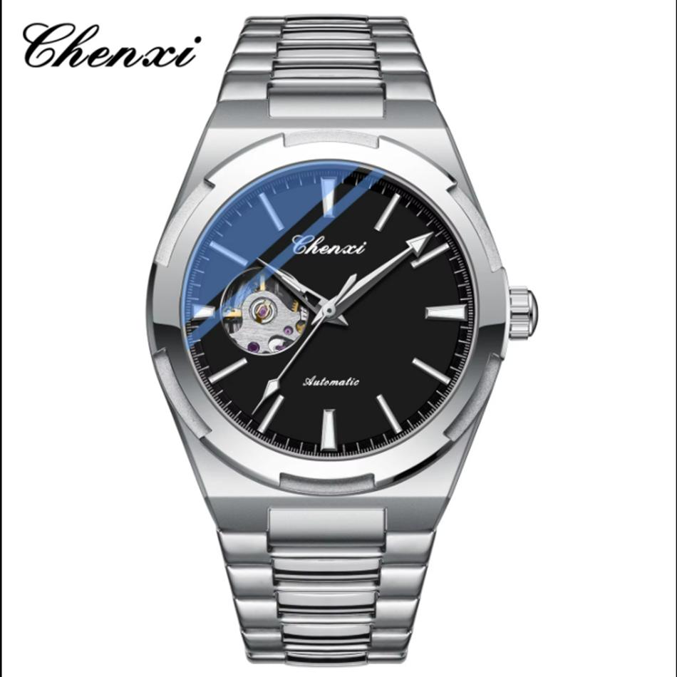 Chenxi Автоматические механические часы для мужчин, полые скелетоны, мужские часы, водонепроницаемые, деловые, relogios masculino