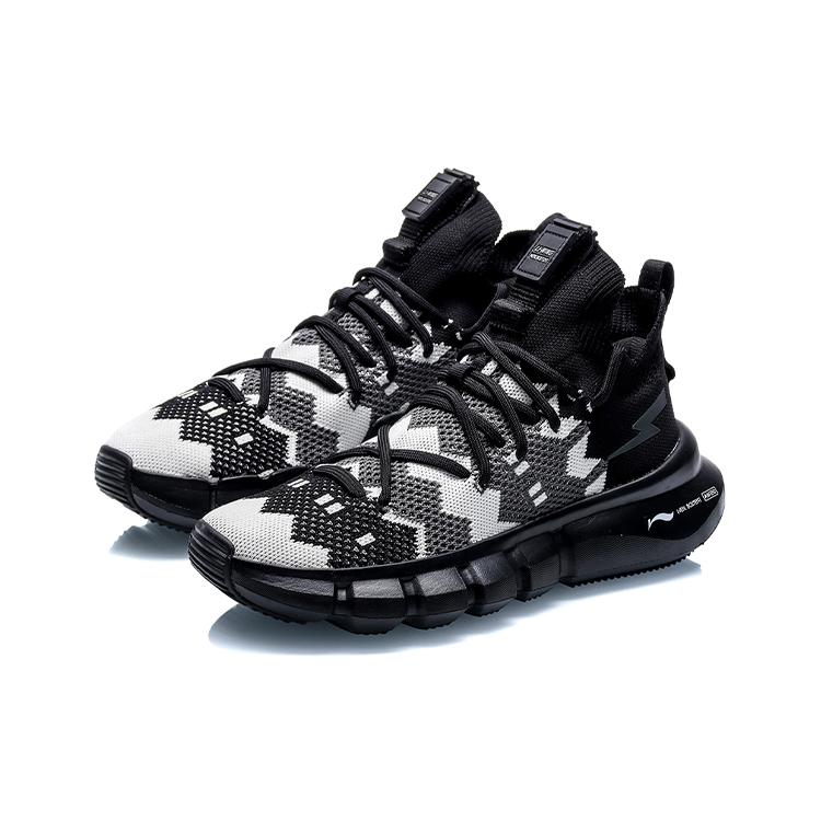 Neil Barrett X Li Ning Essence 2.3 Vintage Basketball Shoes Women's Mid Top Black/White AGBQ128-2