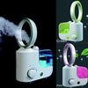 Household Bladeless Fan with Air Humidifier Aroma Diffuser Ultrasonic Mist Maker Air Purifier (Blue/