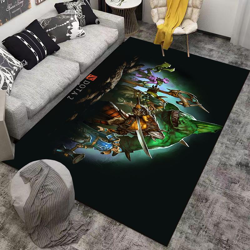 Коврик Dota 2 с героями - Эпическая сцена битвы с культовыми персонажами. Подходит для использования в качестве противоскользящего игрового коврика для диванов в гостиной и спальне.