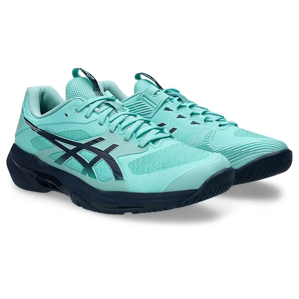 Asics Solution Speed FF 4 Удобные Нескользящие Поддерживающие Легкие Низкие Теннисные Кроссовки Мужские Кроссовки Сине-Зеленые 1041A532-401