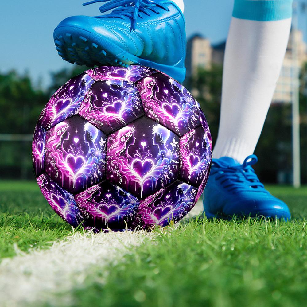 1pc Love Bloom Size 5 Soccer Ball Professional Match Training Football Indoor &Outdoor Sports Ball Lightweight Durable c6521