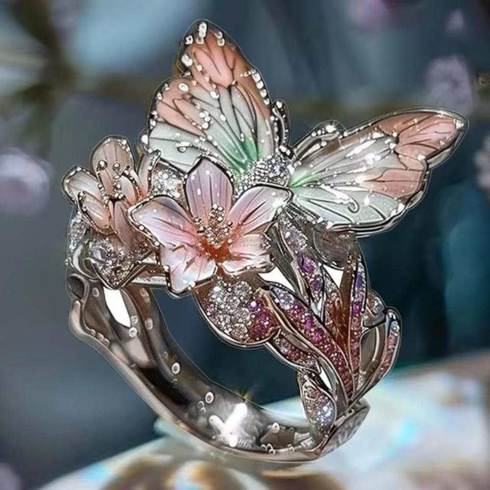 High Quality Jewelry Accessories Butterfly Ring Crafts Non-fading Finger Decorations Gift Open Ring