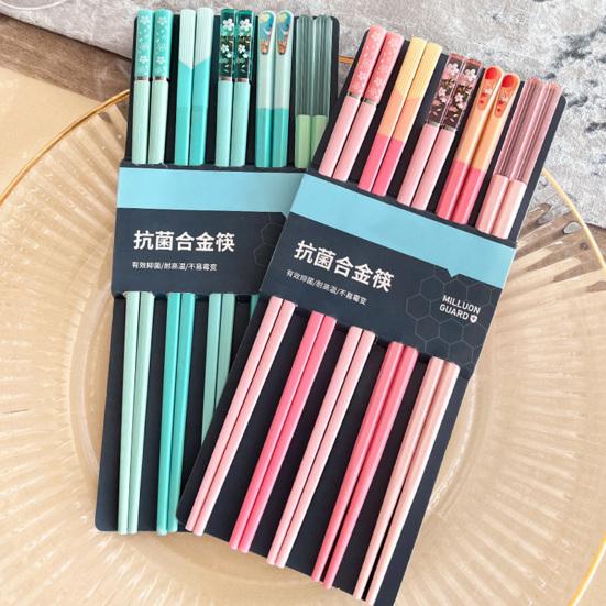 5 Pairs Chopsticks Reusable Plastic BPA-Free Dishwasher-Safe Non-Slip Fiberglass Chopsticks Chinese Japanese Chopstick