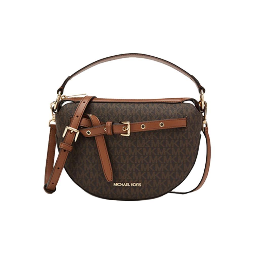 Michael Kors MK Emilia Monogram Heart Strap Shoulder Crossbody Handbag Medium Women Handbag Brown 35S1GU5C6B-200