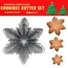 10pcs In 1set Christmas Cookie Cutter 3D Mold Food Grade Stainless Steel  Bakeware Baking Snowflake Flower Biscuit Fondant Cutter Kitchen Tool