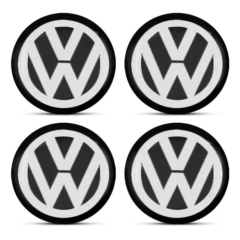 For VOLKSWAGEN VW 2025 Hot 4CS 56mm 60mm Car Wheel Center Cap Hub Covers Badge 3D Sticker For Volkswagen Polo Golf-4 5 6 7 MK5 M
