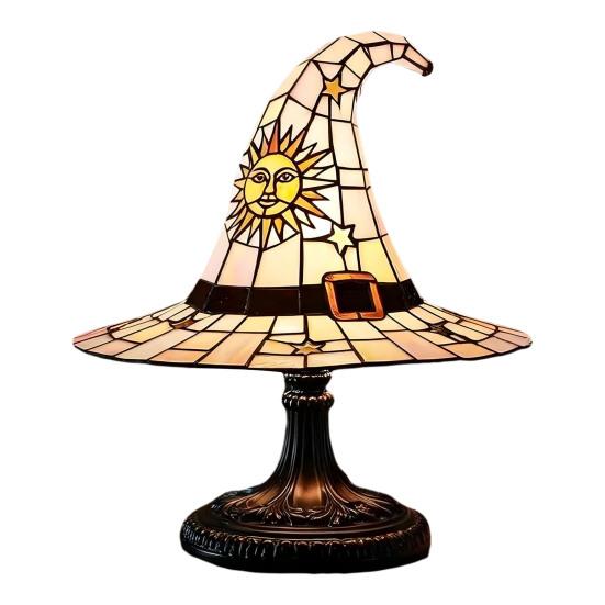 Лампа в виде шляпы ведьмы, светодиодный ночник, мягкое свечение, питание от батареек, светящийся на Хэллоуин, шляпа ведьмы, готический ночник, декор