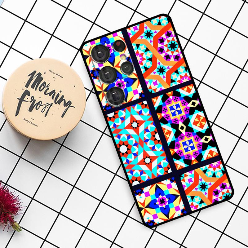Чехол с узором марокской мозаичной плитки для Samsung Galaxy S23 S21 Ultra S22 S20 FE S8 S9 S10 Note 10 Plus Note 20 Ultra