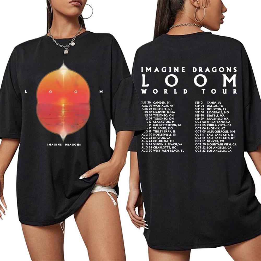 202526 Горячая Распродажа Imagine Dragons Loom Мировой Тур Чехол Футболка Мужская Женская Повседневная Хип-Хоп Поп Уличная Хлопковая Футболка Топ