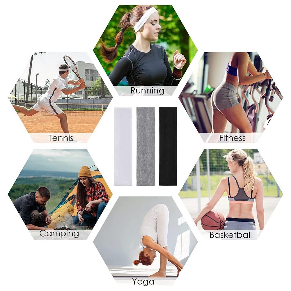 Однотонная эластичная повязка на голову Нескользящая повязка для йоги Горячая распродажа Повязка для волос Унисекс