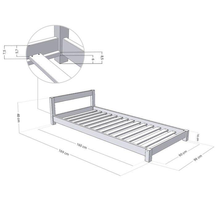 Lit enfant DREAMY 90 x 160 vert sauge