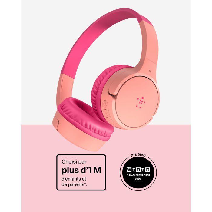 Écouteurs pour enfants - BELKIN - Soundform Mini - Rose - Filaire - Sur-oreille