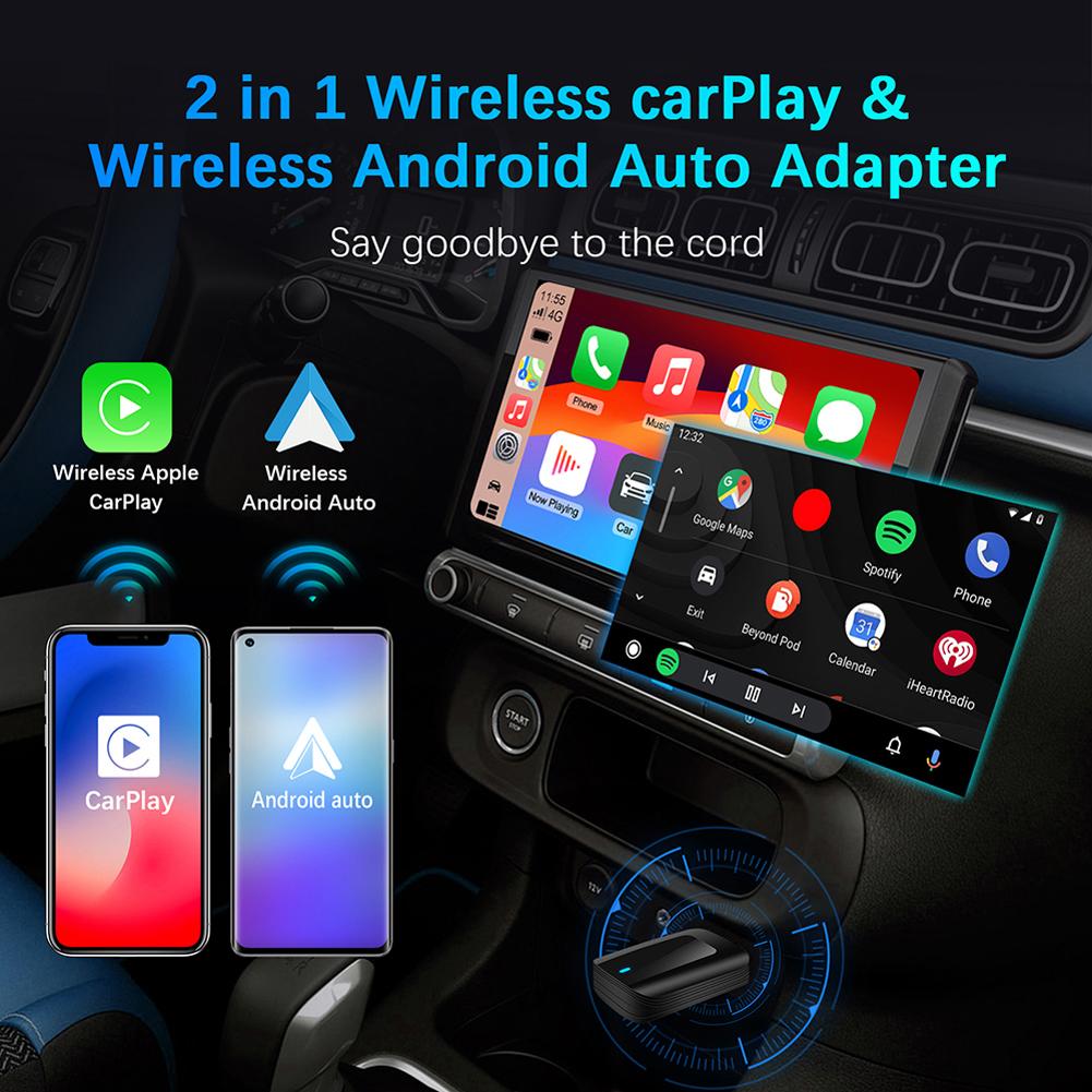 Беспроводной CarPlay Android Auto адаптер Smart USB Dongle 2.4G и 5G WiFi BT Plug & Play для проводного CarPlay Andriod Auto Cars