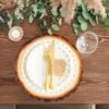 1pc PVC Place Mats Round Rustic Brown Charger Place Mat for Farmhouse Tan Table Setting Summer Spring Fall Wedding Dinner Party Decor
