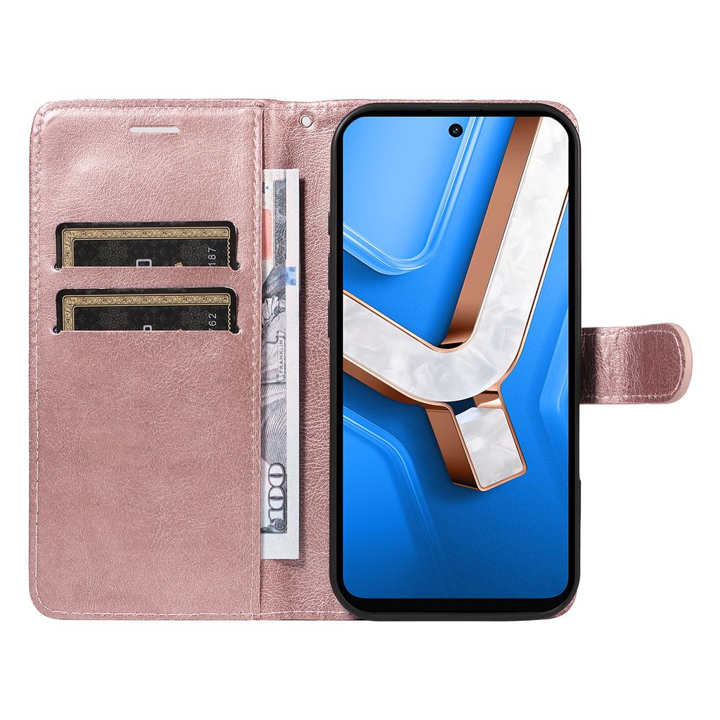 For vivo Y29 4G/vivo T4x 5G/vivo Y300t 5G Leather Wallet Case with Strap Solid Color Phone Stand Cover