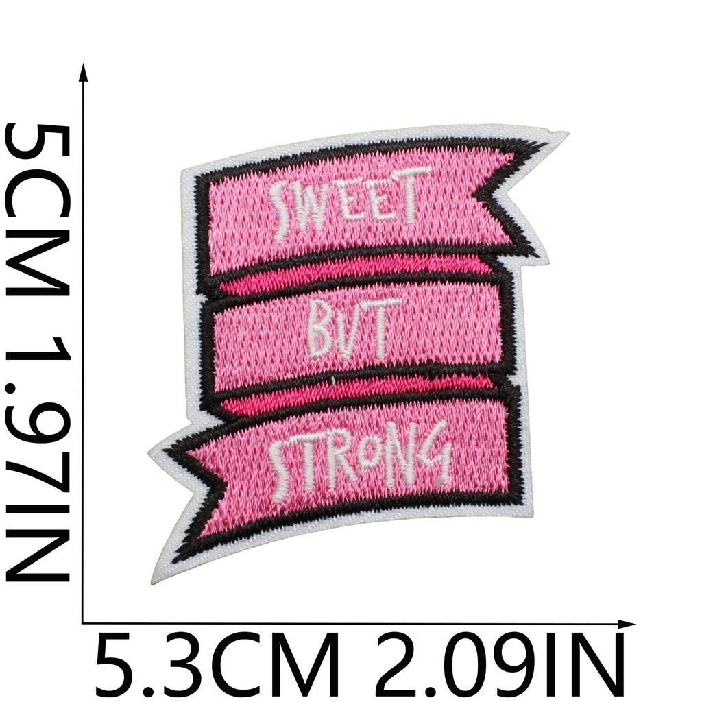 60 Pieces Of Pink Mixed Embroidery Cloth Stickers, Exquisite Cartoon Clothes Patch Stickers, Bags, Dressing Up Flowers, Embroidery Labels, Ironing